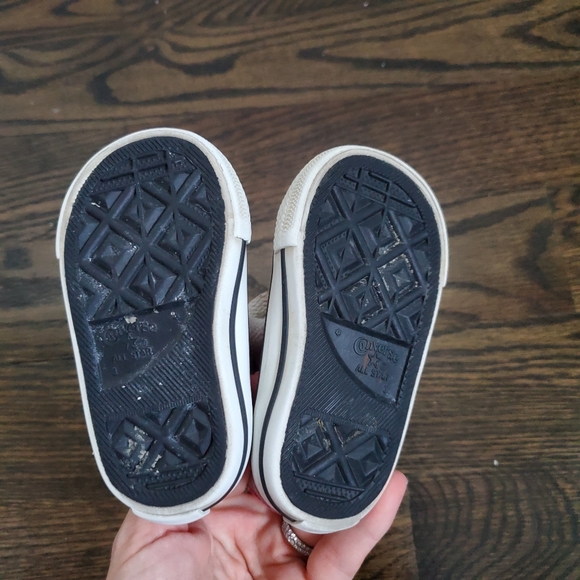 Converse Pink Plaid Hightop Sneakers Size Infant 3 - Picture 5 of 6